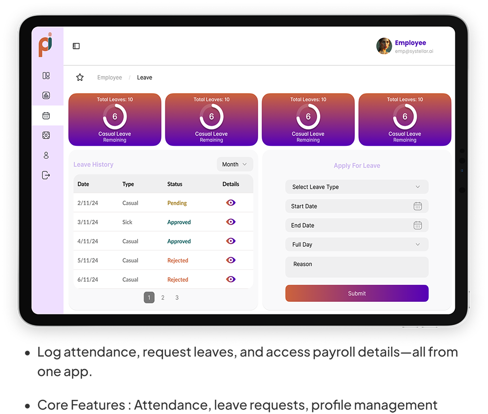 dashboard employee